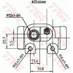 TRW Radbremszylinder Hinterachse BWF287 TRW Radbremszylinder Hinterachse BWF287
