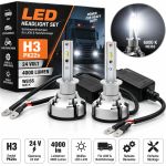 LED Abblendlicht Headlight SET Scheinwerferlampen H3 PK22s 24V Volt 4000 Lumen Weiß LED Abblendlicht Headlight SET Scheinwerferlampen H3 PK22s 24V Volt 4000 Lumen Weiß