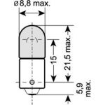 T6W OSRAM 12V 6W BA9S 3886X T6W OSRAM 12V 6W BA9S 3886X