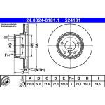 Bremsscheibe Bmw S. 5 2.0-3.0 03-10 Power Disc 24.0324-0181.1 Bremsscheibe Bmw S. 5 2.0-3.0 03-10 Power Disc 24.0324-0181.1