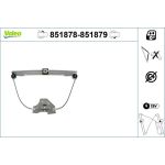 VALEO 851879 Fensterheber vorne rechts, elektrisch, ohne Motor VALEO 851879 Fensterheber vorne rechts, elektrisch, ohne Motor
