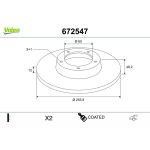 VALEO Bremsscheibe 672547 VALEO Bremsscheibe 672547