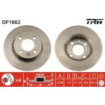 TRW Bremsscheibe Skoda P. Favorit DF1662 TRW Bremsscheibe Skoda P. Favorit DF1662