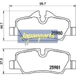Japanparts Bremsbeläge PP-0118AF Japanparts Bremsbeläge PP-0118AF