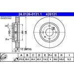 ATE Bremsscheibe Mitsubishi Vorderachse Galant/Lancer 2.0-2.5 96-07 24.0126-0131.1 ATE Bremsscheibe Mitsubishi Vorderachse Galant/Lancer 2.0-2.5 96-07 24.0126-0131.1
