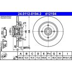 Bremsscheibe Citroen T. Berlingo/C4/Ds4/Ds5 07- Mit Abs-Lager 24.0112-0194.2 Bremsscheibe Citroen T. Berlingo/C4/Ds4/Ds5 07- Mit Abs-Lager 24.0112-0194.2