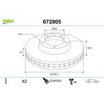 VALEO Bremsscheibe 672805 VALEO Bremsscheibe 672805