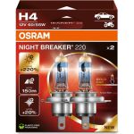 OSRAM H4 12V 60/55W P43t NIGHT BREAKER® 220 +220% 2 St 64193NB220-2HB OSRAM H4 12V 60/55W P43t NIGHT BREAKER® 220 +220% 2 St 64193NB220-2HB