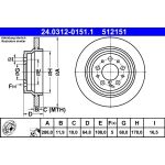 Bremsscheibe Volvo T. S60/S80/V70/Xc70 97-10 Power Disc 24.0312-0151.1 Bremsscheibe Volvo T. S60/S80/V70/Xc70 97-10 Power Disc 24.0312-0151.1