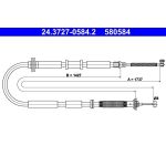 ATE Handbremsseil 24.3727-0584.2 ATE Handbremsseil 24.3727-0584.2