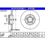 Bremsscheibe Audi S. 100/A4/A6 90-01 24.0115-0105.1 Bremsscheibe Audi S. 100/A4/A6 90-01 24.0115-0105.1