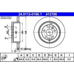 Bremsscheibe Land Rover T. Freelander 2.2 Td4 4X4 06-14 24.0112-0186.1 Bremsscheibe Land Rover T. Freelander 2.2 Td4 4X4 06-14 24.0112-0186.1