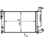 MAHLE Motorkühler / Wasserkühler CR 498 000S, Schaltgetriebe, Netz 610 x 366 x 31 mm – u. a. für Citroën Xsara Break (N2), Citroën Xsara Coupé (N0), Citroën Xsara (N1) – OE Nummer 133046 - l MAHLE Motorkühler / Wasserkühler CR 498 000S, Schaltgetriebe, Netz 610 x 366 x 31 mm – u. a. für Citroën Xsara Break (N2), Citroën Xsara Coupé (N0), Citroën Xsara (N1) – OE Nummer 133046 - l