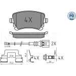 Bremsbelagsatz Vw T. T5 03- 1.9-3.2 Mit 2 Sensoren 025 233 2617-1/PD