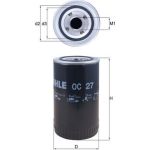OC 27 MAHLE Ölfilter OC 27, Anschraubfilter, Höhe 175 mm – u. a. für DAF F 2300, F 2100, F 2500 – OE Nummer 0611049 - l OC 27 MAHLE Ölfilter OC 27, Anschraubfilter, Höhe 175 mm – u. a. für DAF F 2300, F 2100, F 2500 – OE Nummer 0611049 - l