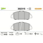 Valeo Bremsbelagsatz 302315 Valeo Bremsbelagsatz 302315