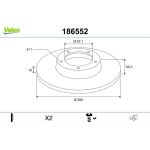 Valeo Bremsscheibe 186552 Valeo Bremsscheibe 186552