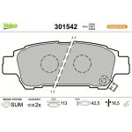Valeo Bremsbelagsatz 301542 Valeo Bremsbelagsatz 301542