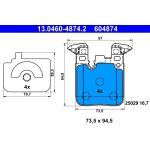 Bremsbelagsatz Bmw T. 1/2/3/4 11 13.0460-4874.2 Bremsbelagsatz Bmw T. 1/2/3/4 11 13.0460-4874.2