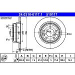 Bremsscheibe Bmw T. 5 (E34) 87-97 Power Disc 24.0310-0117.1 Bremsscheibe Bmw T. 5 (E34) 87-97 Power Disc 24.0310-0117.1