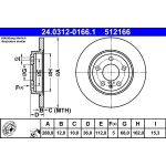 Bremsscheibe Audi T. A4 04-08 Power Disc 24.0312-0166.1 Bremsscheibe Audi T. A4 04-08 Power Disc 24.0312-0166.1