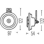 3AL 002 952-011 HELLA 12 Volt Horn 3AL 002 952-011 HELLA 12 Volt Horn