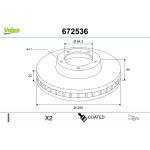 VALEO Bremsscheibe 672536 VALEO Bremsscheibe 672536