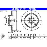 Bremsscheibe Toyota T. Corolla/Yaris 1.0-2.0 D-4D 99-07 24.0109-0139.1 Bremsscheibe Toyota T. Corolla/Yaris 1.0-2.0 D-4D 99-07 24.0109-0139.1
