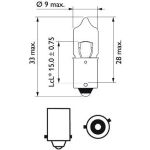 12036B2 PHILIPS H6W Glühlampe 12 V 6 W BAX9s, 2 Stück - 12036B2 - l