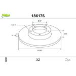 VALEO Bremsscheibe 186176 VALEO Bremsscheibe 186176