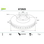 VALEO Bremsscheibe 672925 VALEO Bremsscheibe 672925