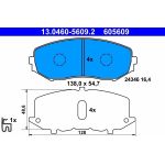 Bremsbelagsatz Suzuki P. Grand Vitara 1.6/2.0 05- Mit Sensor 13.0460-5609.2 Bremsbelagsatz Suzuki P. Grand Vitara 1.6/2.0 05- Mit Sensor 13.0460-5609.2