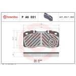 BREMBO Bremsbelagsatz, Scheibenbremse P A6 031 BREMBO Bremsbelagsatz, Scheibenbremse P A6 031