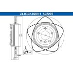 Bremsscheibe Bmw T. 3 2.5-3.0 99-06 Power Disc 24.0322-0209.1 Bremsscheibe Bmw T. 3 2.5-3.0 99-06 Power Disc 24.0322-0209.1