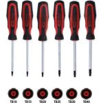 KS TOOLS ERGOTORQUEplus Schraubendreher-Set, 6-teilig, TX mit Loch 159.0040