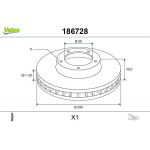 VALEO Bremsscheibe 186728 VALEO Bremsscheibe 186728