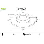 VALEO Bremsscheibe 672542 VALEO Bremsscheibe 672542