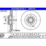 Bremsscheibe Vw P. Eos/Golf/Passat 05- Power Disc 24.0330-0115.1 Bremsscheibe Vw P. Eos/Golf/Passat 05- Power Disc 24.0330-0115.1
