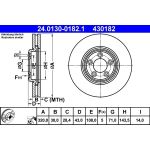 Bremsscheibe Jaguar P. S-Type/Xj 00-09 24.0130-0182.1 Bremsscheibe Jaguar P. S-Type/Xj 00-09 24.0130-0182.1