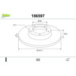 Valeo Bremsscheibe 186597 Valeo Bremsscheibe 186597