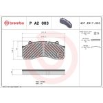 BREMBO Bremsbelagsatz, Scheibenbremse P A2 003 BREMBO Bremsbelagsatz, Scheibenbremse P A2 003