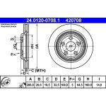Bremsscheibe Jaguar T. S-Type/Xj 2,5-4,2 99-09 24.0120-0708.1 Bremsscheibe Jaguar T. S-Type/Xj 2,5-4,2 99-09 24.0120-0708.1