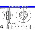 Bremsscheibe Vw P. Golf 1.2-2.0 12 24.0124-0258.1 Bremsscheibe Vw P. Golf 1.2-2.0 12 24.0124-0258.1