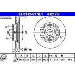 ATE Bremsscheibe Mercedes-Benz Vorderachse W166 2.2-3.5 11 24.0132-0178.1 ATE Bremsscheibe Mercedes-Benz Vorderachse W166 2.2-3.5 11 24.0132-0178.1