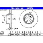 Bremsscheibe Land Rover P. Range Rover 02-12 24.0130-0184.1 Bremsscheibe Land Rover P. Range Rover 02-12 24.0130-0184.1