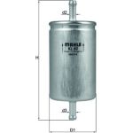 KL 60 MAHLE Kraftstofffilter KL 60, Leitungsfilter, Höhe 139 mm – u. a. für VW Polo III (6N1), VW Caddy II Großraumlimousine (9K9B), VW II Kasten/Großraumlimousine (9K9A) – OE Nummer 004312114 - l KL 60 MAHLE Kraftstofffilter KL 60, Leitungsfilter, Höhe 139 mm – u. a. für VW Polo III (6N1), VW Caddy II Großraumlimousine (9K9B), VW II Kasten/Großraumlimousine (9K9A) – OE Nummer 004312114 - l