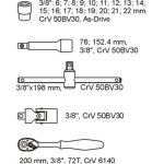 Knarrenkasten 3/8 6-22Mm 22-Tlg. In Schubladeneinlage YT-5542 Knarrenkasten 3/8 6-22Mm 22-Tlg. In Schubladeneinlage YT-5542