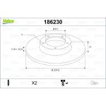 VALEO Bremsscheibe 186230 VALEO Bremsscheibe 186230