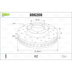 VALEO Bremsscheibe 886208 VALEO Bremsscheibe 886208