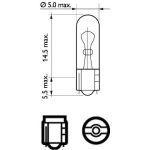 12061CP PHILIPS W2,3W Glühlampe 12 V 2,3 W W2x4,6d - 12061CP - l